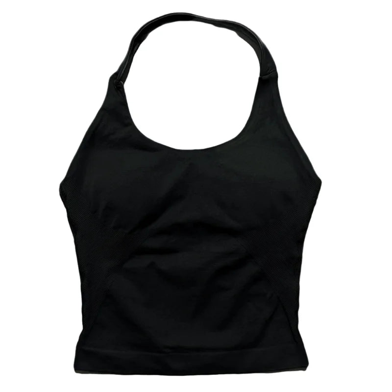 Women Sports Yoga Vest Running Gym Top Fitness Quick-Dry Workout Vest High Elastic Yoga Tank Top Gym Seamless Workout Sports Bra