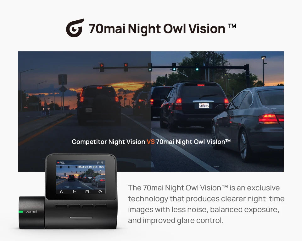 Global 70mai Dash Cam A200 Dual-channel Record 1080P HDR 2'' IPS Screen 24H Parking Monitor Car DVR 70mai A200 WIFI APP 130° FOV