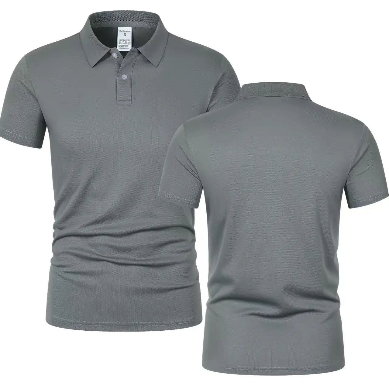 2025 Solid color polo shirt ultra-light men's quick-drying breathable sweat-wicking shirt suitable for fitness gym and running