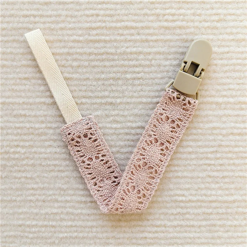 Lace Baby Pacifier Clip Chain Trendy Cloth & Plastic Pacifier Holder Teether Toy Ceether Toys Straps Nipple Holder Clips