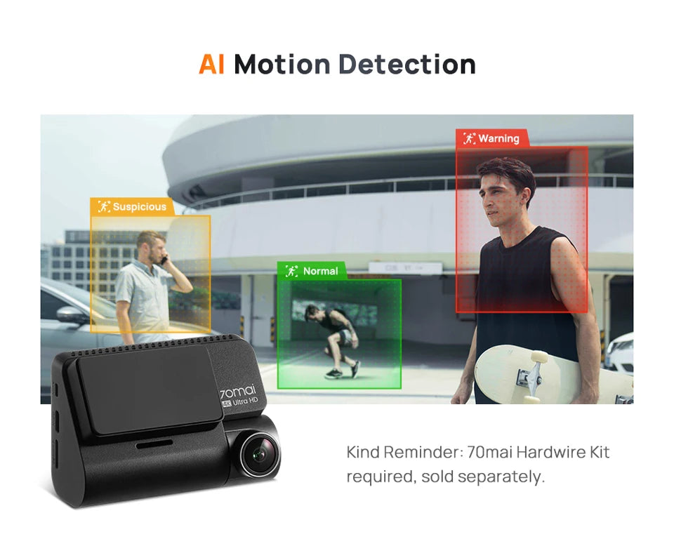 70mai 4K Dash Cam A810 Front Rear Set Suppor 4G Module LTE UP04 Remote Control GPS ADAS Car DVR 70mai A810 Car DVR