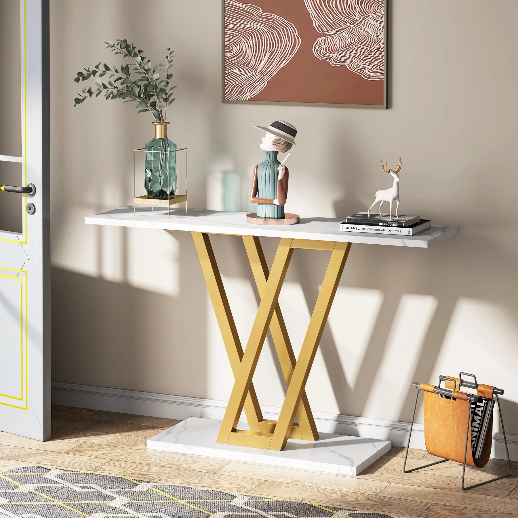 Tribesigns 110 cm Console Table Industrial Entryway Hallway Table  Living Room Furniture