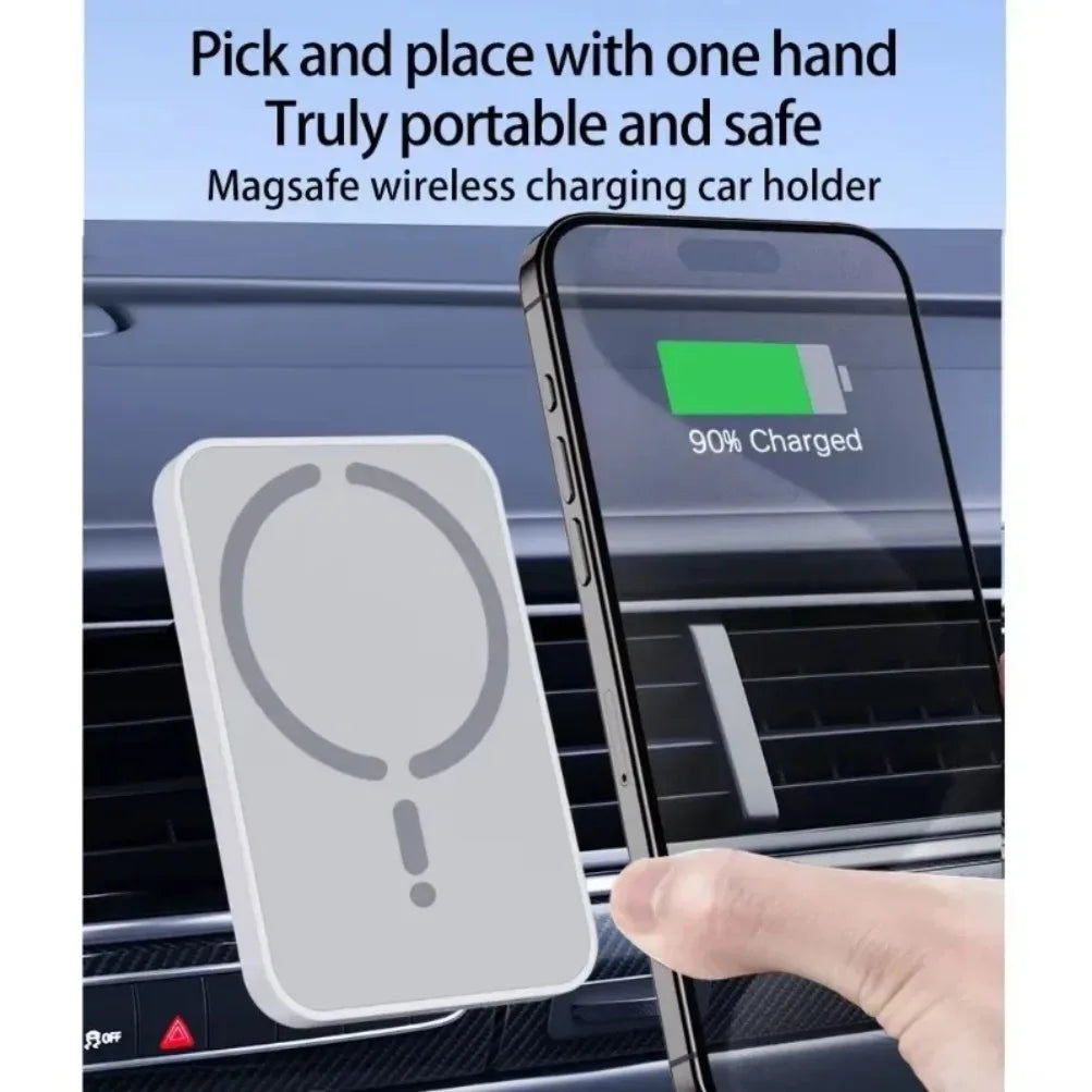 Car Air Vent Magnetic GPS Phone Holder Stand Wireless Charger For Magsafe iPhone 17 16 15 14 13 12 Pro Max Cell Fast Charging