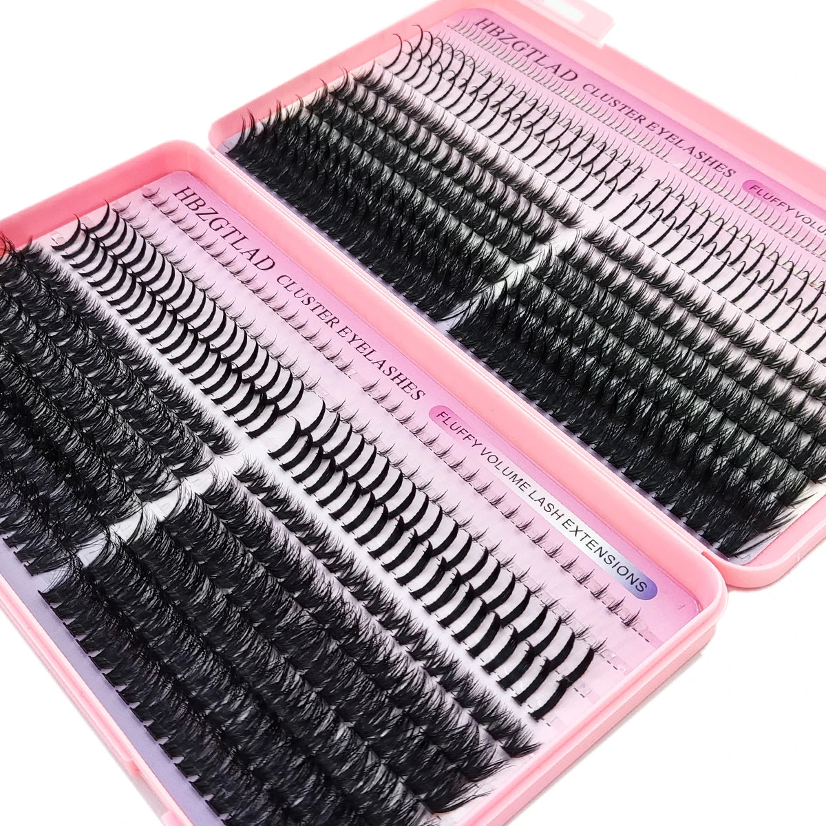 HBZGTLAD Black and Brown Eyelash Clusters 60D-160D Bottom+Spike Clusters Cute Manga Flash Clusters Extended Edition with Spike E