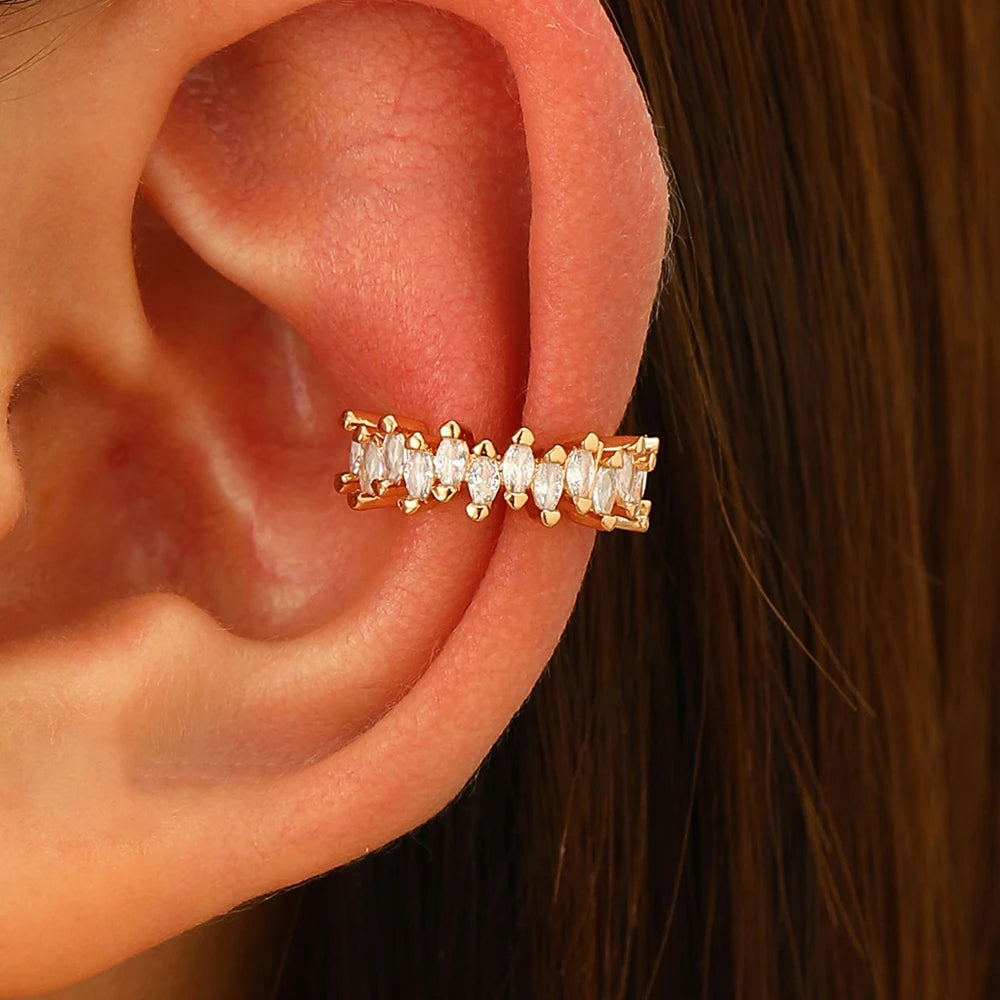 1Pc Hot Sale Horse Eye Zircon Earcuff Clips On Earring for Women Girls No Fake Piercing Cartilage Earrings Ear Ring Without Hole