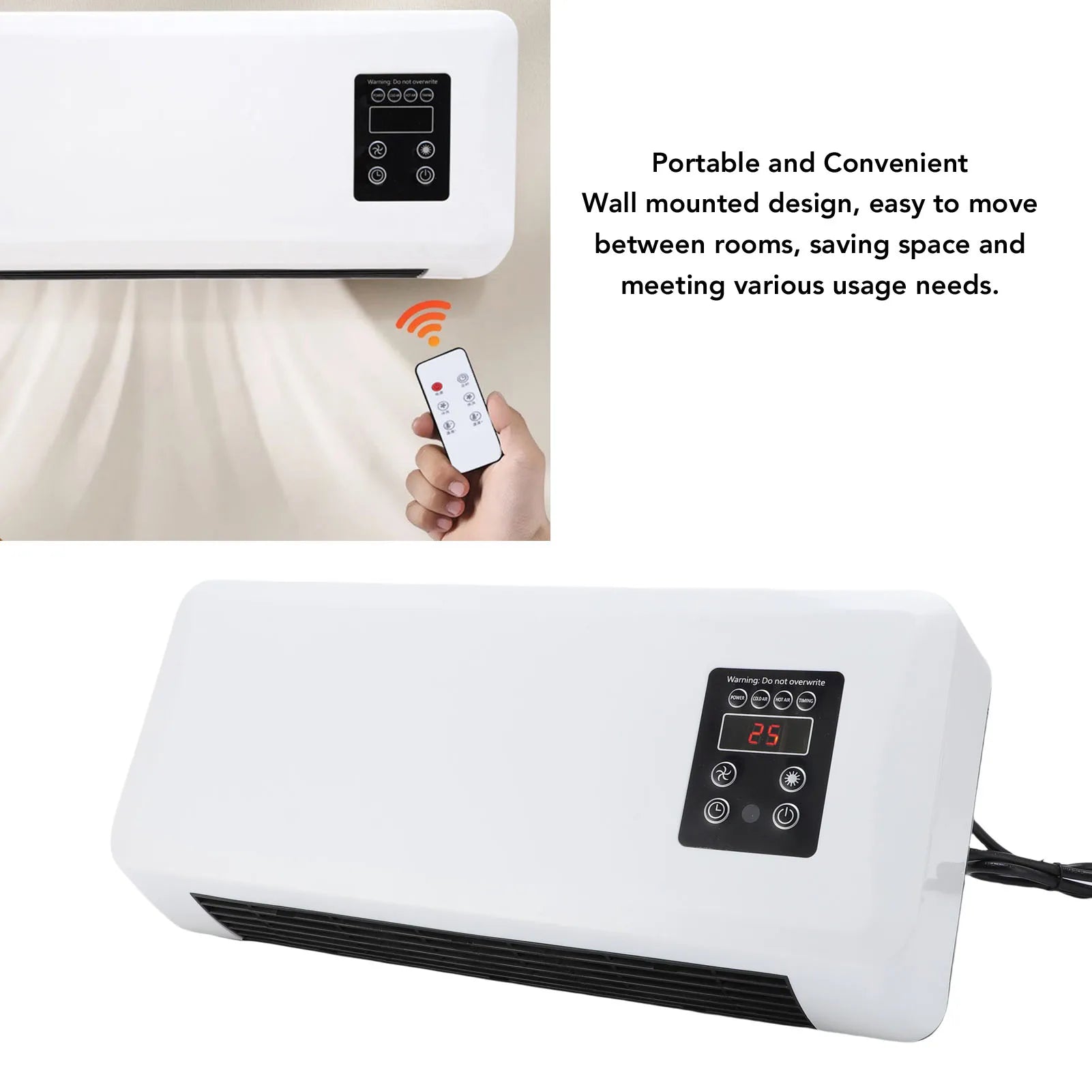 Wall-Mounted Air Conditioner With Cold/Heat Switching Easy To Operate Energy Efficient Suitable For Use In Home Bathrooms