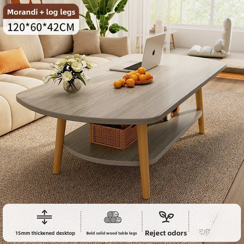 Coffee table living room small apartment multi-functional small tea table Nordic simple homestay double-layer small table