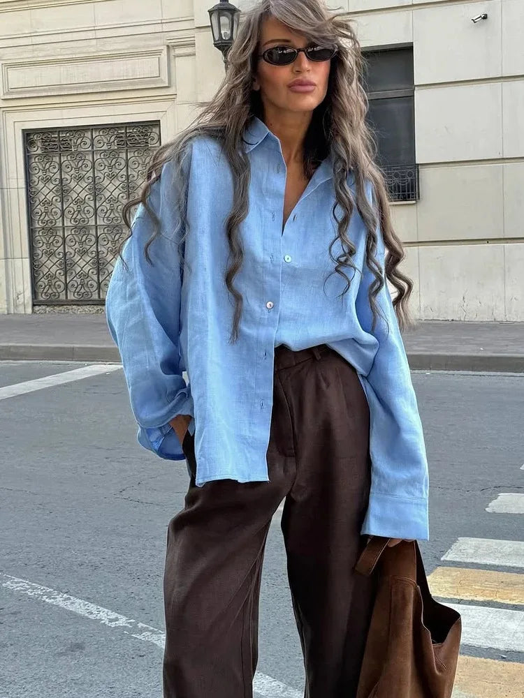 Ammug White Women's Shirt Long Sleeve Elegant Solid Blouse Woman Vintage Summer Loose Shirts for Women Basic Top Collar