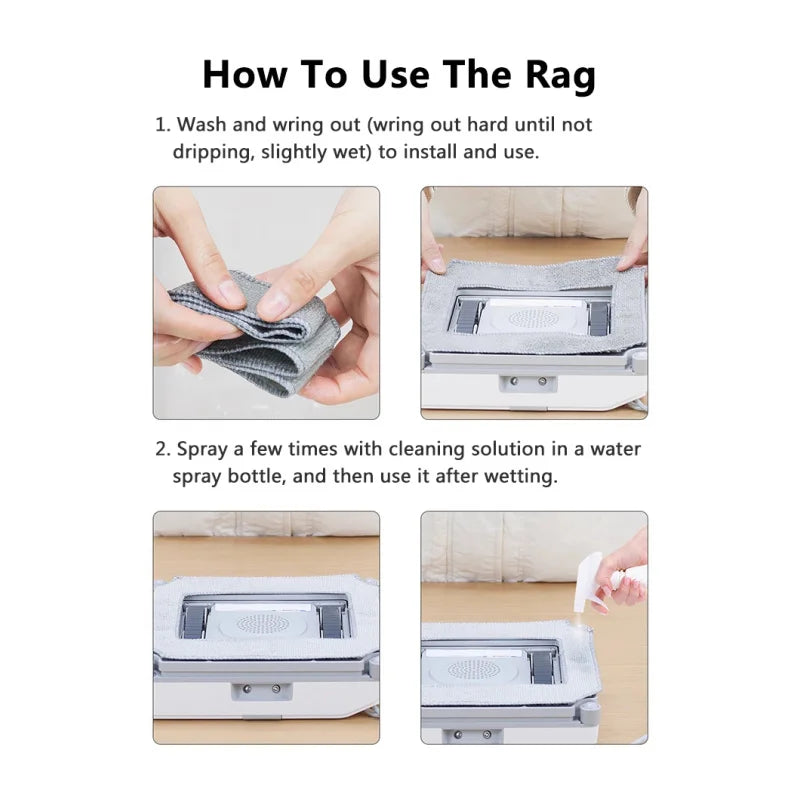Replacements For Xiaomi Dreame C1 Window Cleaner Rags Spare Parts Window Cleaning Mop Cloth Accessories Vacuum Cleaner Portable