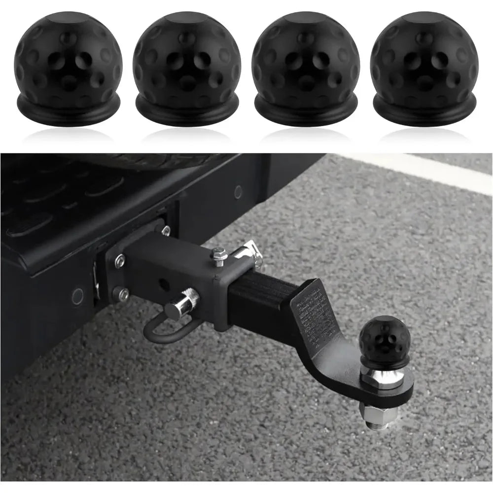 4pcs Universal 55MM Tow Bar Ball Cover Cap Trailer Ball Cover Tow Bar Cap Hitch Trailer Towball Protect Car Accessories