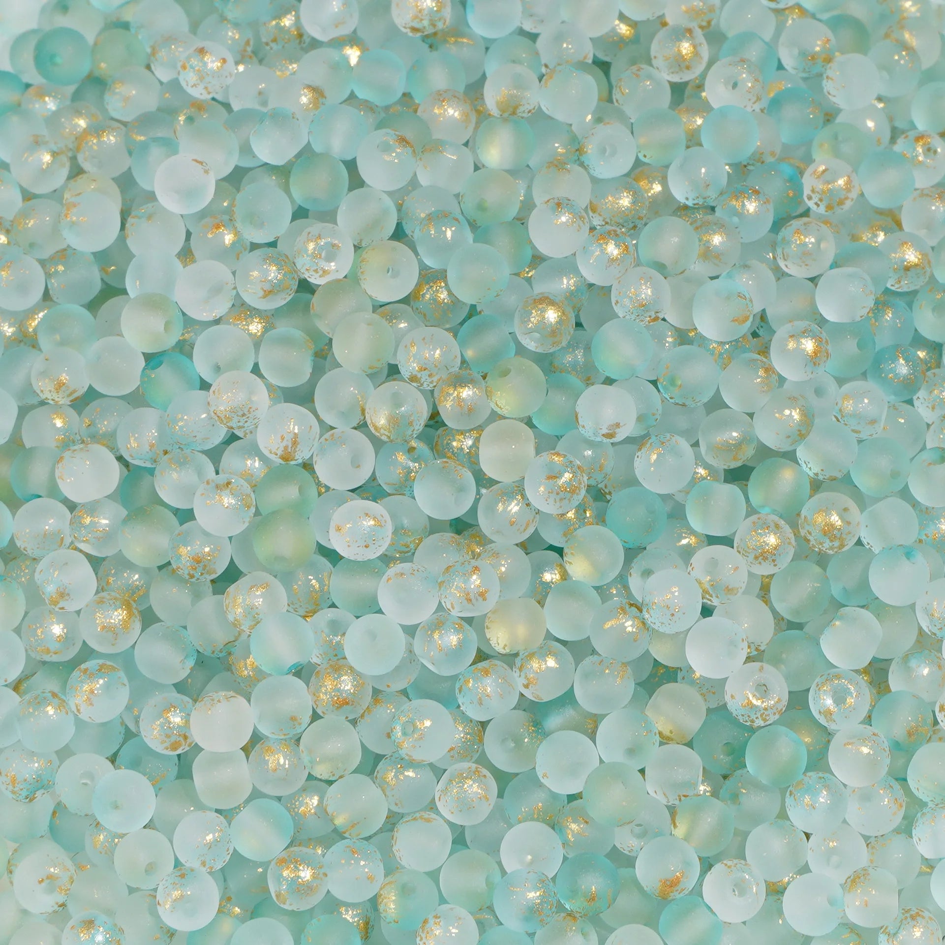 100Pcs 4mm High Quality Frosted Gold Splattered Glass Rice Beads Loose Beads for Handmade Jewelry DIY Bracelet Necklace Material