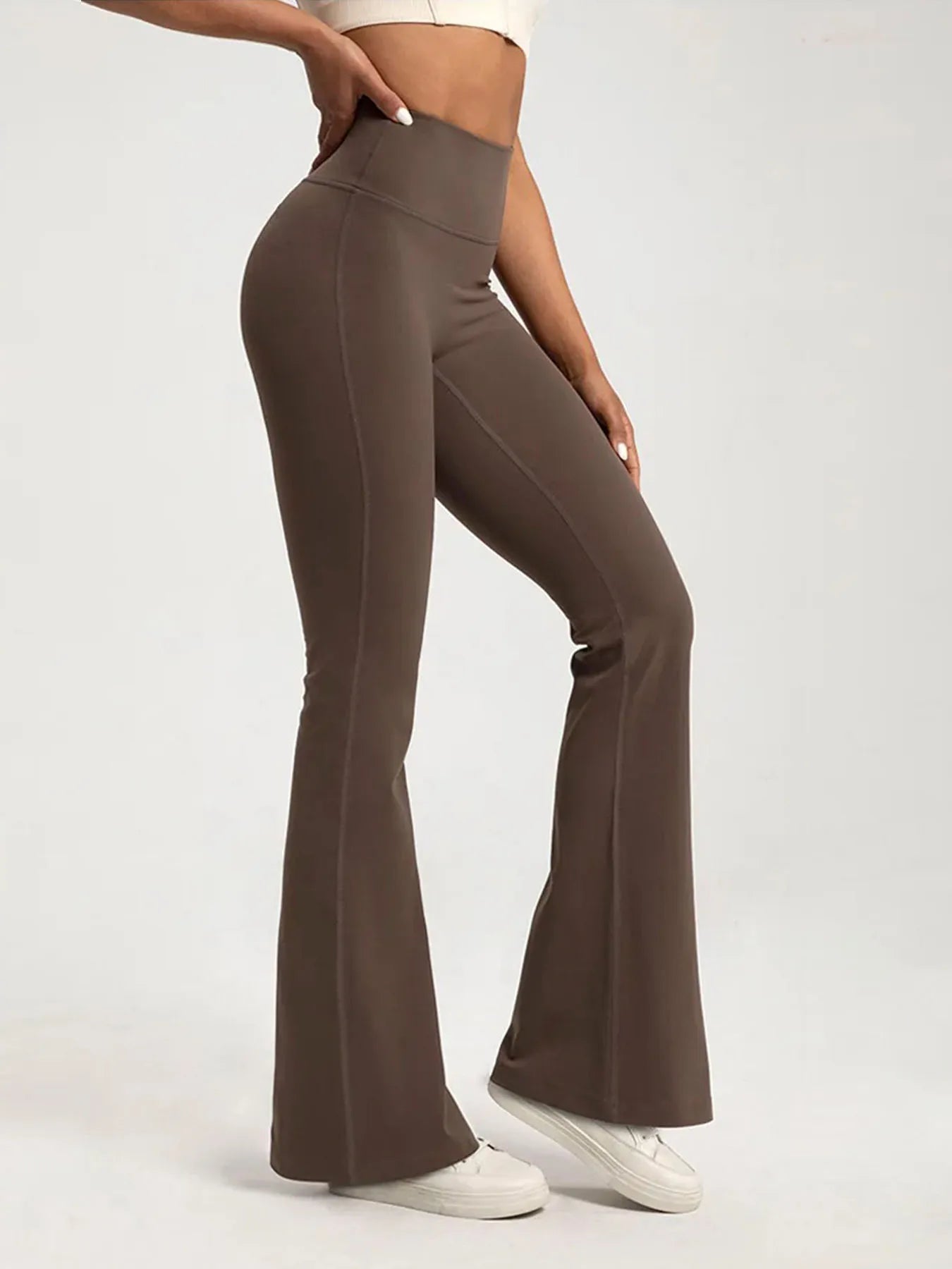 Naked High Waisted Waist Cinching Hip Lifting Fitness Exercise Elastic Bell Bottom Pants Women Casual Outdoor Running Yoga Pants