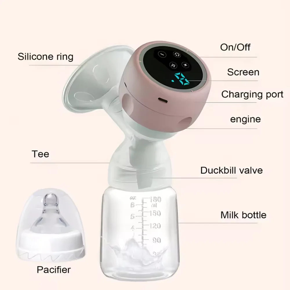 Breast Pump Intelligent Electric Breast Pump High Suction Painless Silent Milk Extractor for Moms Milk Postpartum Breastfeeding