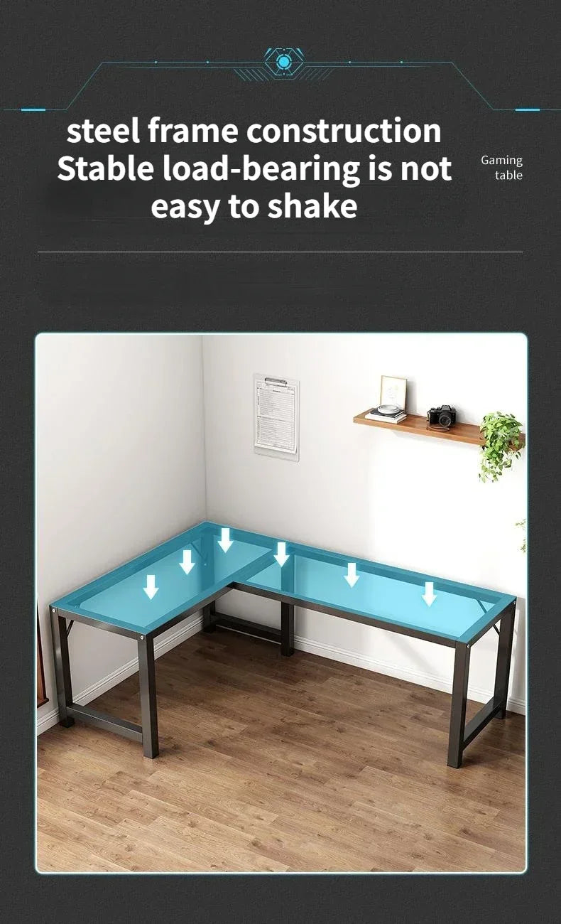47 in Computer Desk with Drawer, Storage Cabinet Shelve, L Shape Home Office Reversible Study Table, Wood Executive Writing Desk