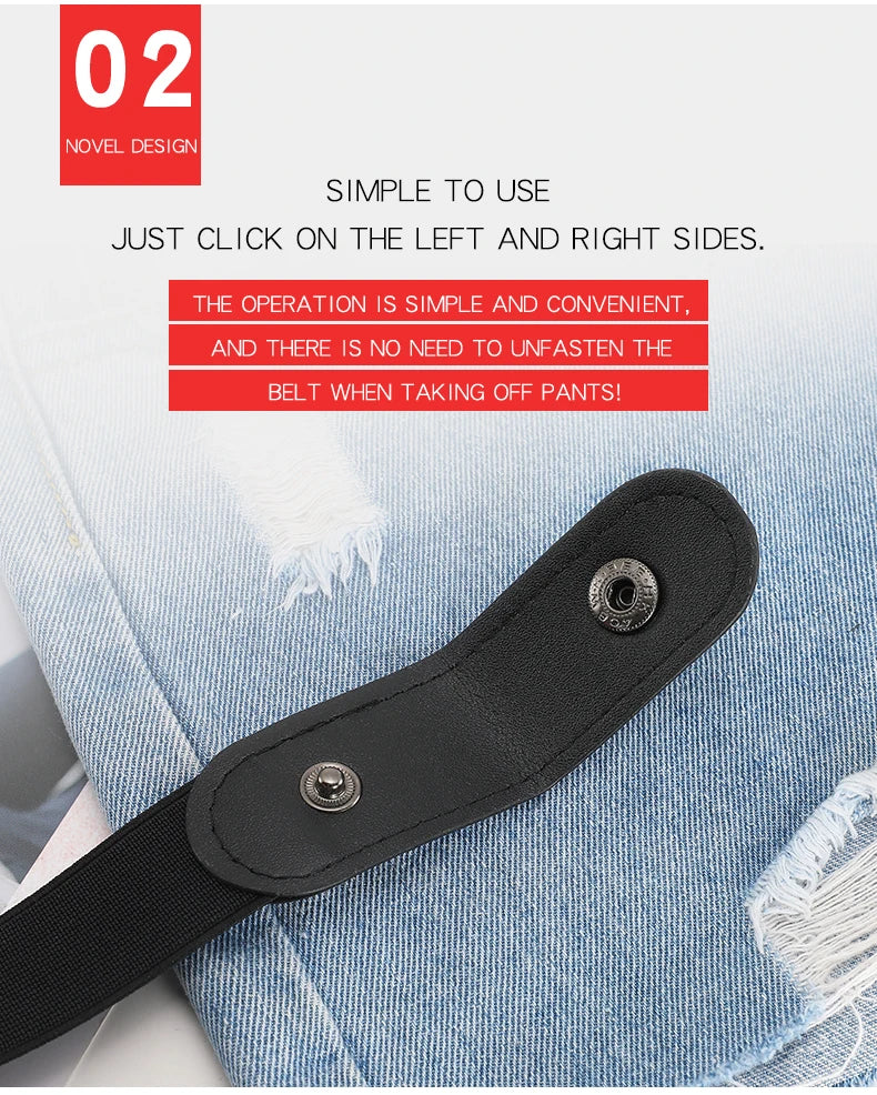 Buckle-Free Belt For Jean Pants,Dresses,No Buckle Stretch Elastic Waist Belt For Women/Men,No Bulge,No Hassle Waist Belt