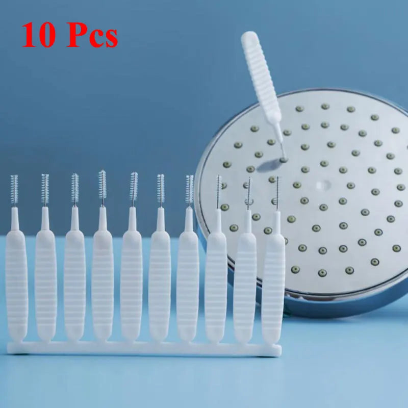 10Pcs Bathroom Gadgets Nozzle Spout Brush Shower Head Cleaning Brush Small Hole Drill Brushes Cleaning Appliances Accessories