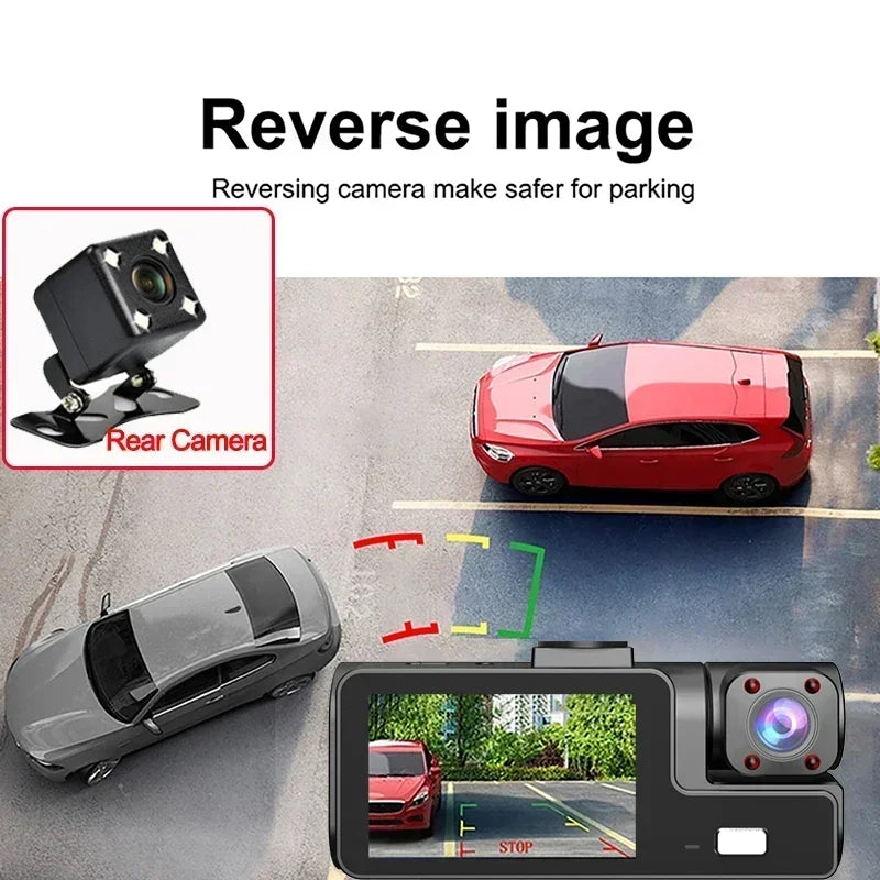 2/3Camera WIFI/NO WIFI Dash Cam Cabin Car Dvr 1080P Interior Vehicle Three Way Channel Dvrs Recorder Video Dashcam Camcorder