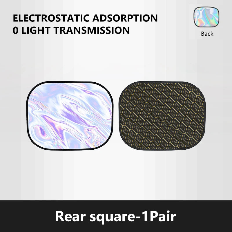 SEAMETAL Electrostatic Sun Visor for Car Side Window 4-Layer Sun Shade Curtains Anti-Glare UV-Blocker Auto Sun Protection Cover