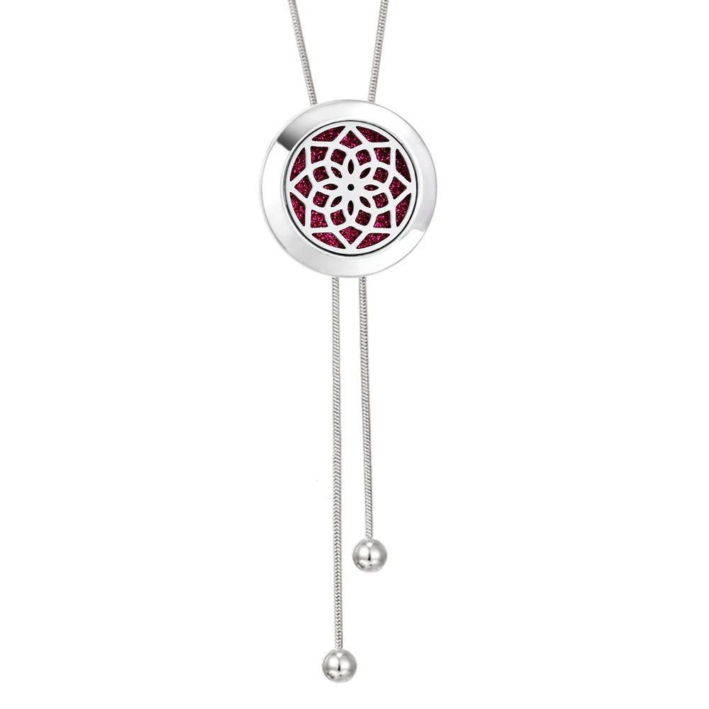 Tree Of Life Aromatherapy Necklace Spiral Open Perfume Locket Essential Oil Diffuser Tassel Pendant Necklace Aroma Jewelry Gift