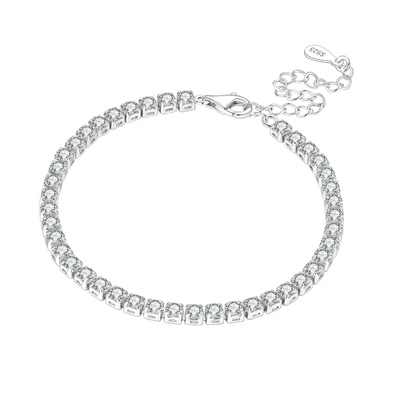 Original 925 Sterling Silver Zirconia Tennis Chain Bracelet for Women Adjustable Gold Color Hot Sale Ideal Birthday Party Gifts