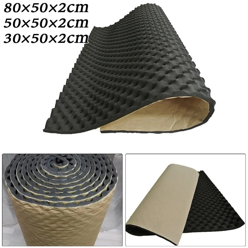 2cm Self Adhesive Soundproofing Insulation Cotton Car Sound Deadener Noise Insulation Acoustic Dampening Foam Subwoofer Mat