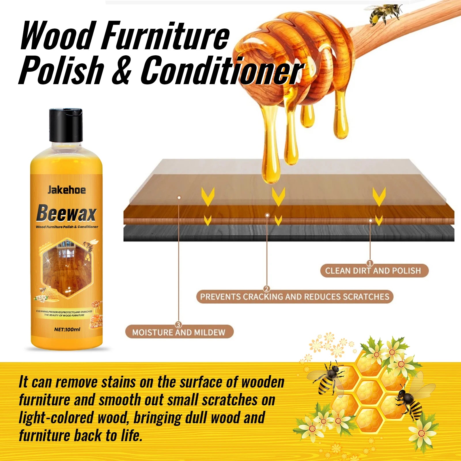 Floor Cleaner; Home Wooden Floor Protection Cleaning Maintenance Wax for Decontamination and Dust Prevention, Polishing and