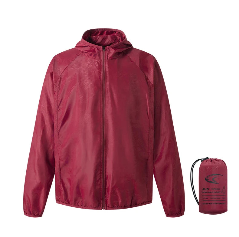 JNLN Camping Rain Jacket Men Women Waterproof Sun Protection Clothing Fishing Hunting Clothes Quick Dry Windbreaker With Pocket