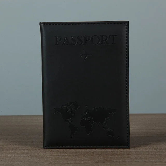 Lover The World Map Passport Cover Hot Stamping Simple Plane Women Men Travel Passport  Case Holder Fashion Wedding Gift