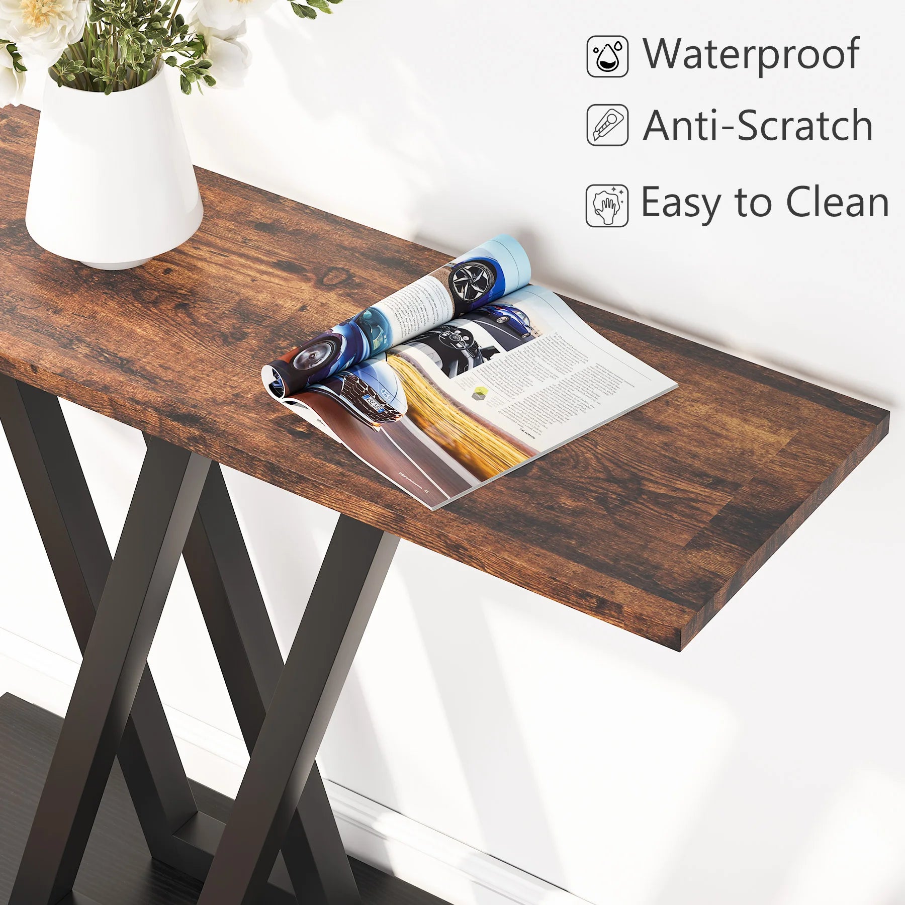 Tribesigns 110 cm Console Table Industrial Entryway Hallway Table  Living Room Furniture