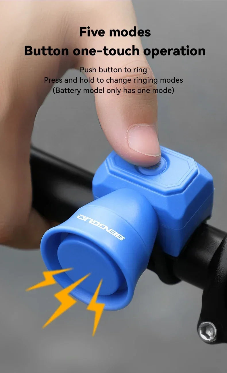 Bicycle Horn Mountain Bike Battery/USB Charging Waterproof Electronic Bike Bell Riding Equipment Children's Scooter Accessories