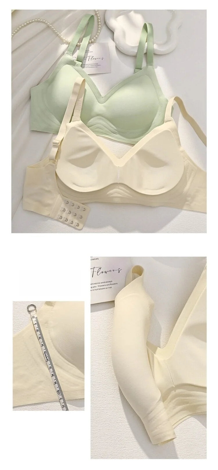 Small Breast Seamless Bra Women'S Push-Up Comfortable Non-Underwire Soft Support Closed Underwear For Women With Breasts No Rims