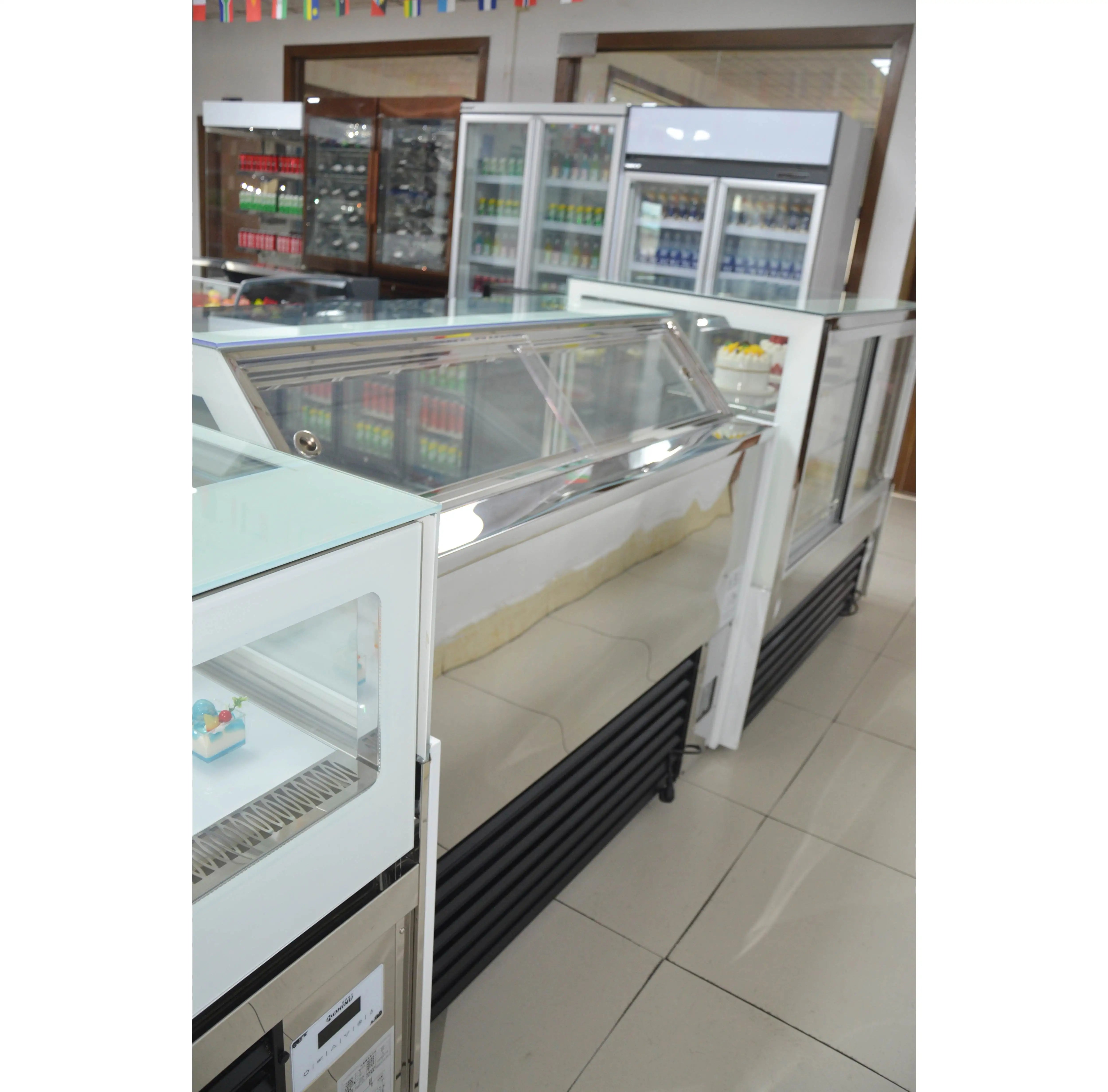 Commercial Ice Cream Display Refrigerator Single-Temperature Under Counter Freezer With Glass Door Cold Showcase