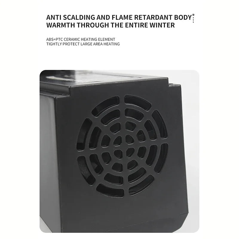 Portable Electric Heater for Rooms, Plug-In Wall Mini Radiator Fan Warmer, Compact Home Heating Appliance