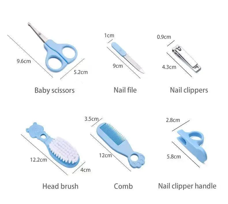 Baby Grooming Kit Baby Care Set BPA Free Cute Design Comb Brush Nail Clippers Scissors Safe Newborn Infant Grooming Tools