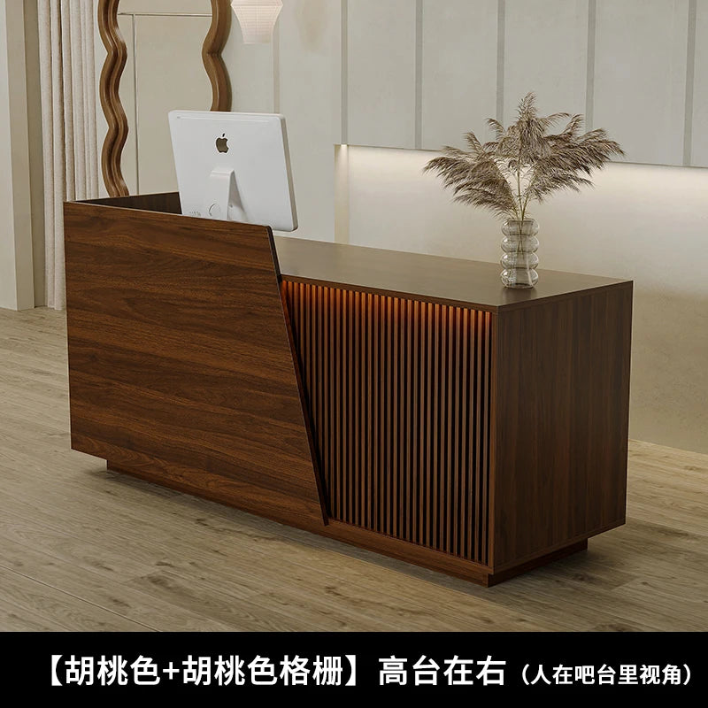 Customized Professional Reception Counter Simple Design Style Reception Desk Creative Storage Theke Empfang Office Furniture