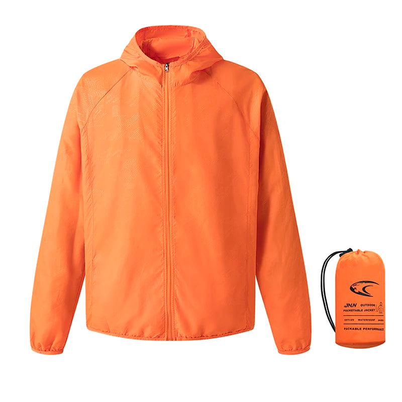JNLN Camping Rain Jacket Men Women Waterproof Sun Protection Clothing Fishing Hunting Clothes Quick Dry Windbreaker With Pocket