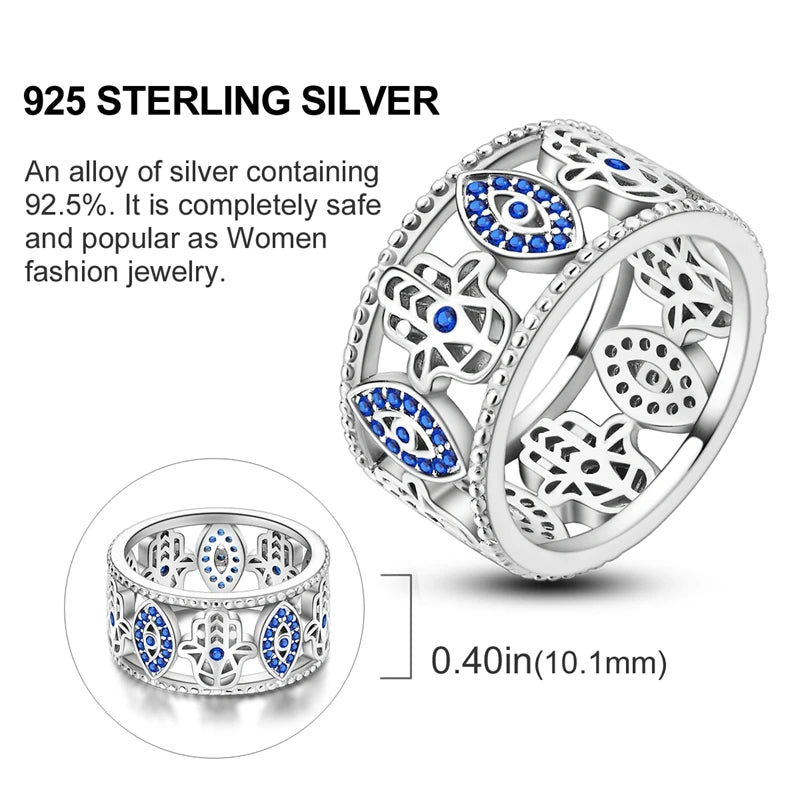 Rings For Women 925 Silver Size 6-9 Ocean Flower Sun Butterfly Heart Hollow Ring Fit For Engagement Weddings Fine Jewelry Gifts