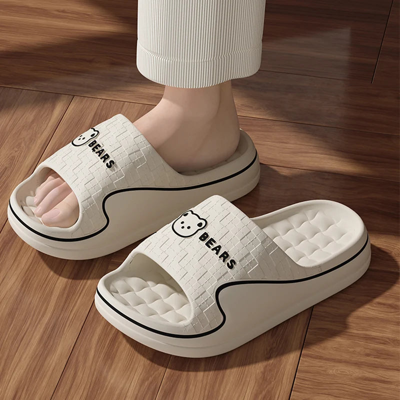 Women's Home Slippers Cute Cartoon EVA Indoor Home Bathroom Sandals Soft Sole Non-slip Summer Outdoor Beach Couple Shoes