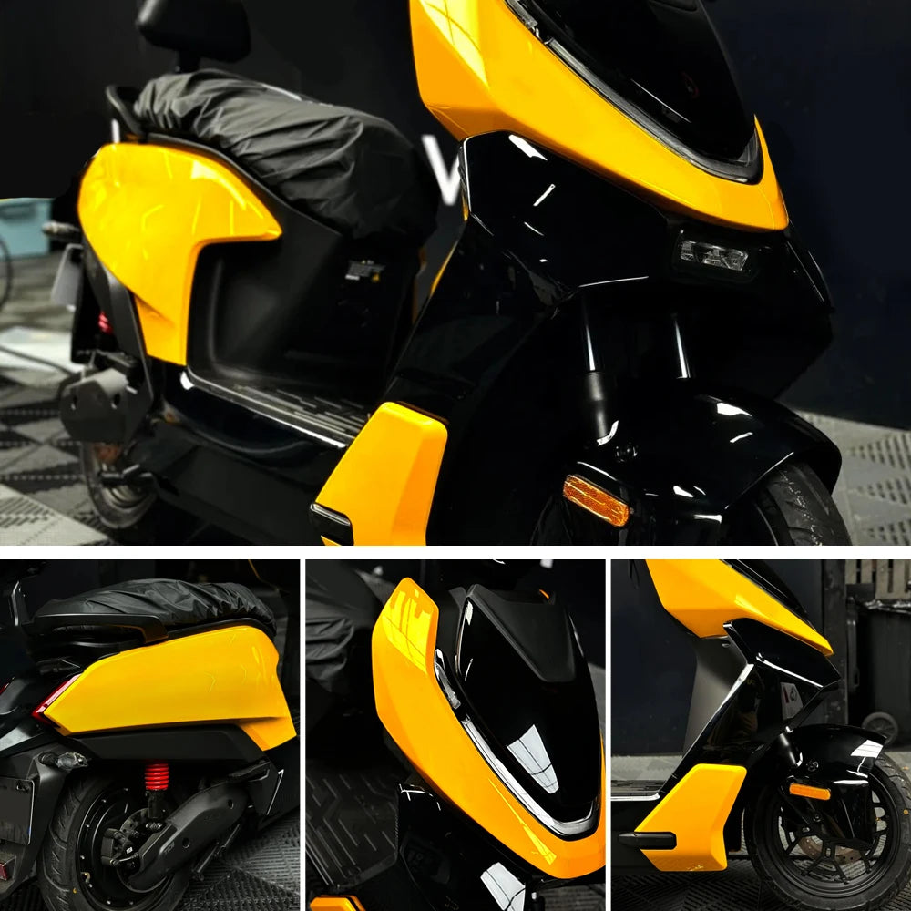 Glossy Yellow Car Covering Film Vinyl Wrap Waterproof Vinyl Auto Tuning DIY Motorcycle Stickers Decor Film for Car Accessories