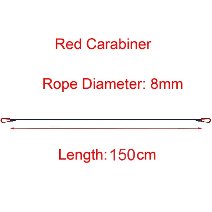 30-210cm 8mm Packing Ropes Outdoor Elastic Bungee Cords with Red Hooks Stretch Lightweight for Bikes Car Luggage Roof Rack Strap