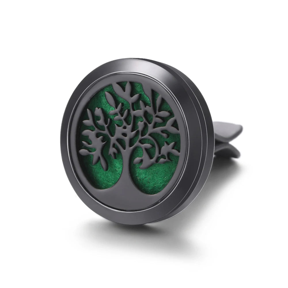 New Car Air Freshener Diffuser Clip Black Hollow Pattern Aromatherapy Lockets Essential Oil Perfume Pendant Car Ornaments Gift