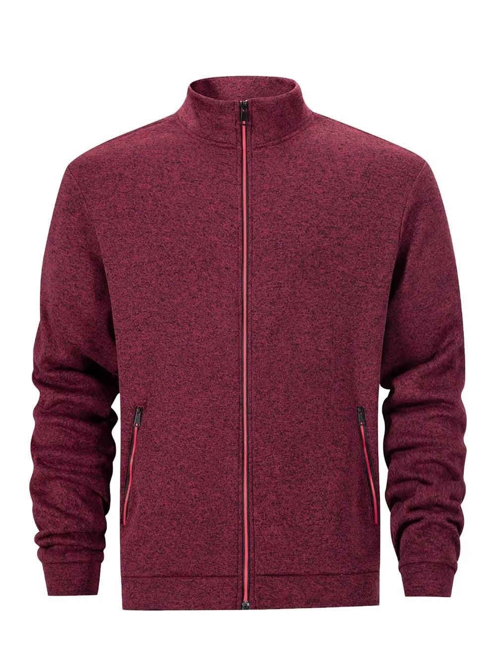 Men's Casual Sweatshirt Jackets Full Zip Up Cardigan Stand Collar Jacket Autumn Winter Male Outdoor Windproof Warm Coat