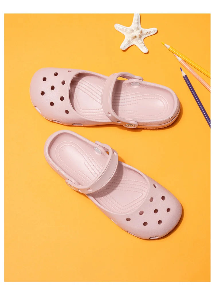 2026 Summer New Women'S Ballet Cave Shoes Mary Jane Eva Durable Anti Slip And Odorous Flat Shoes Beach Shoes For Outdoor Wear