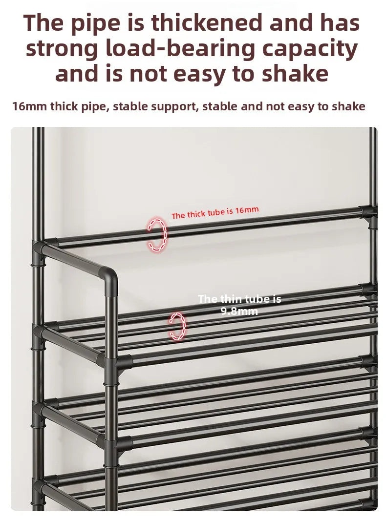 Multi-layer Door-mounted Shoe Hat Rack - Simple Assembly Household Integrated Multi-functional Storage Cabinet for Home Use