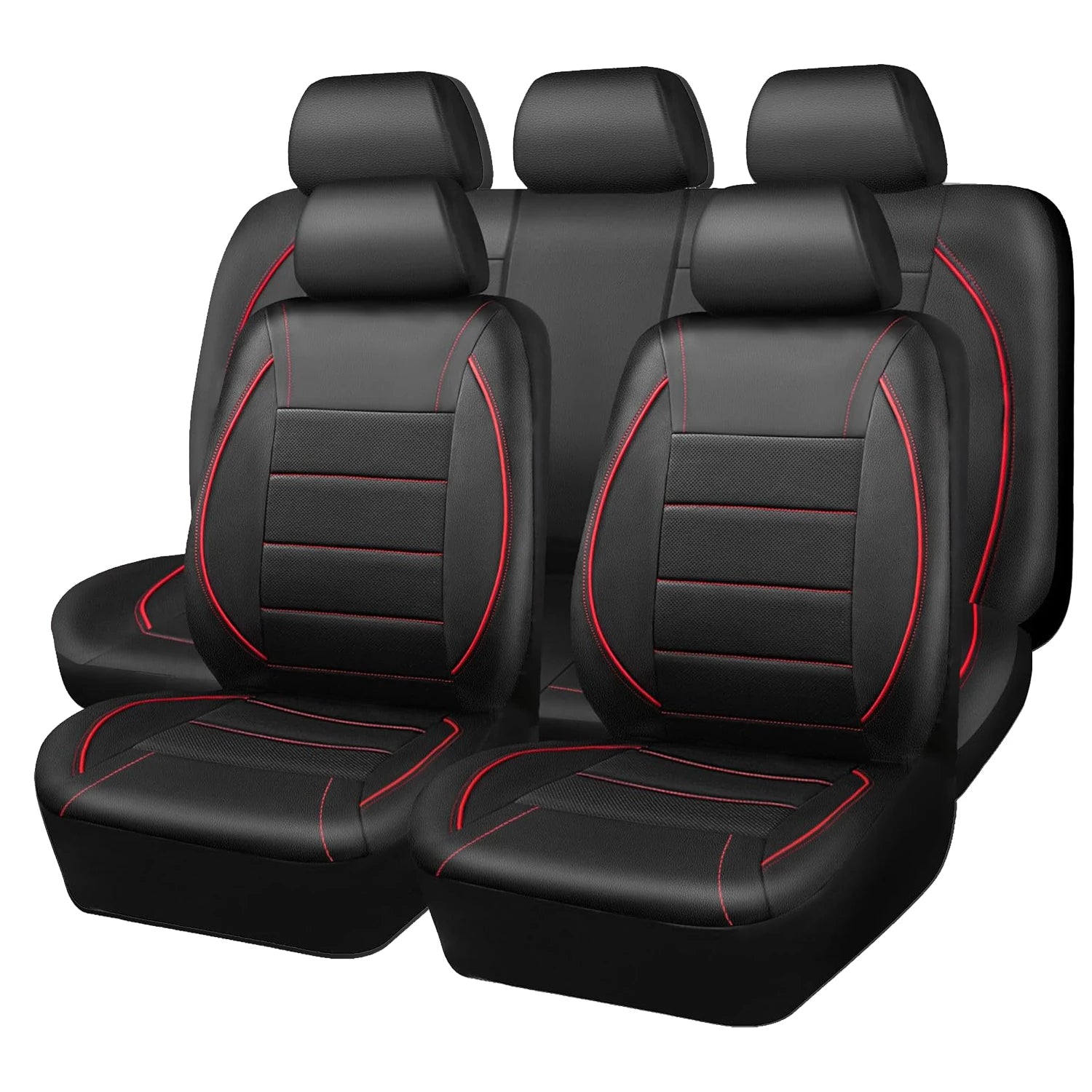 Universal Leather Car Seat Covers Simple Style Breathable  5 Seat Car Seat Cover