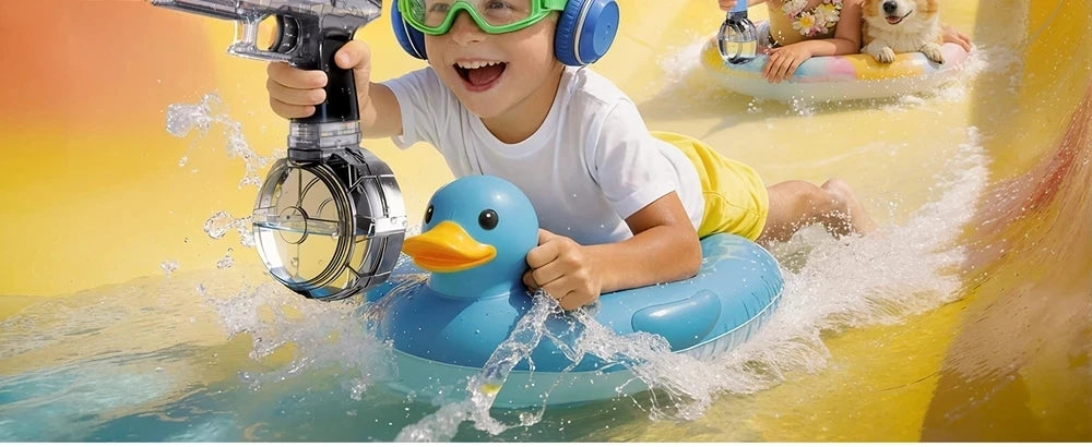 Electric Water Blaster Gun Children Automatic Water Pistol WaterGun with Led Light Summer Outdoor Game Party Toy for Adults Kids