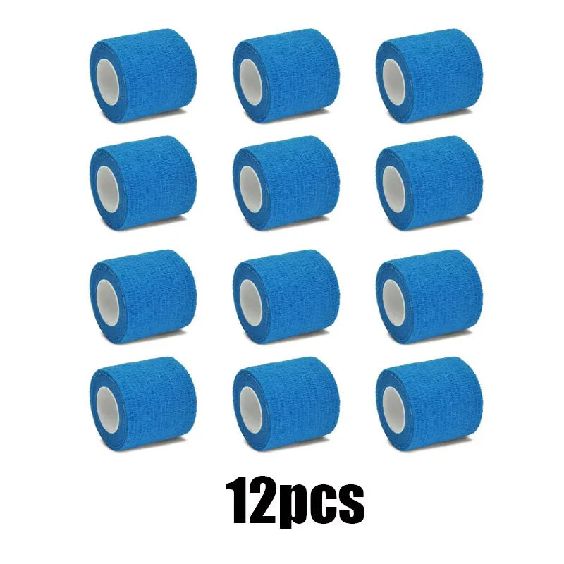 6/10/12pcs First Aid Self Adhesive Cohesive Elasticity Bandages Sports Tape For Wrist Ankle Sprains & Swelling Tattoo Cover