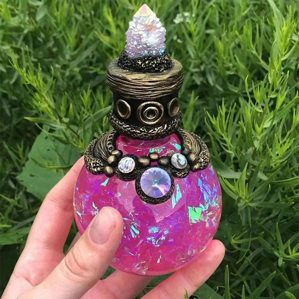 Magic Potion Bottle Mermaid Inspired Mermaid Perfume Bottle Vintage Resin Quartz Wishing Bottle Handmade Gift for Her G
