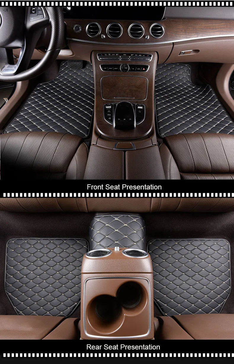 Universal 5Pcs Car Floor Mats PU Leather Waterproof Dust-Proof Auto Foot Pad Protector Pads Fashion Car Foot Pad