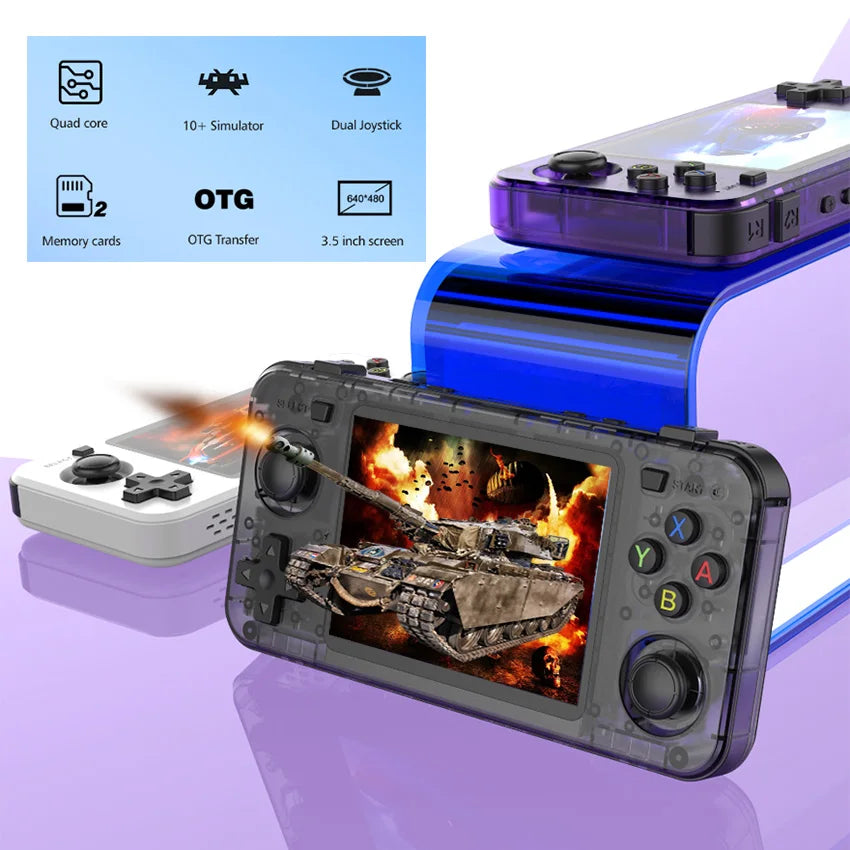 R36H ARKOS Retro Handheld Game Console Portable 64G 128G Pocket Video Player 3.5 Inch IPS Screen R36S landscape Kid Gift